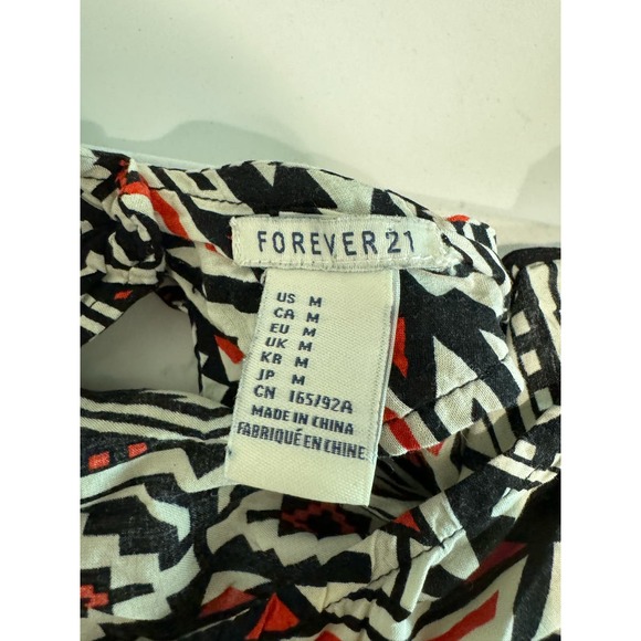 Aztec Print Sleeve Dress Back‎ Cut Out Women's Size Medium Forever 21 - Picture 5 of 7